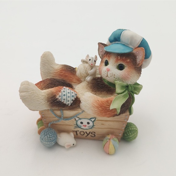 Calico Kittens Cat Figurine “Always Paws For Playtime” Enesco Priscilla Hillman - Picture 1 of 10